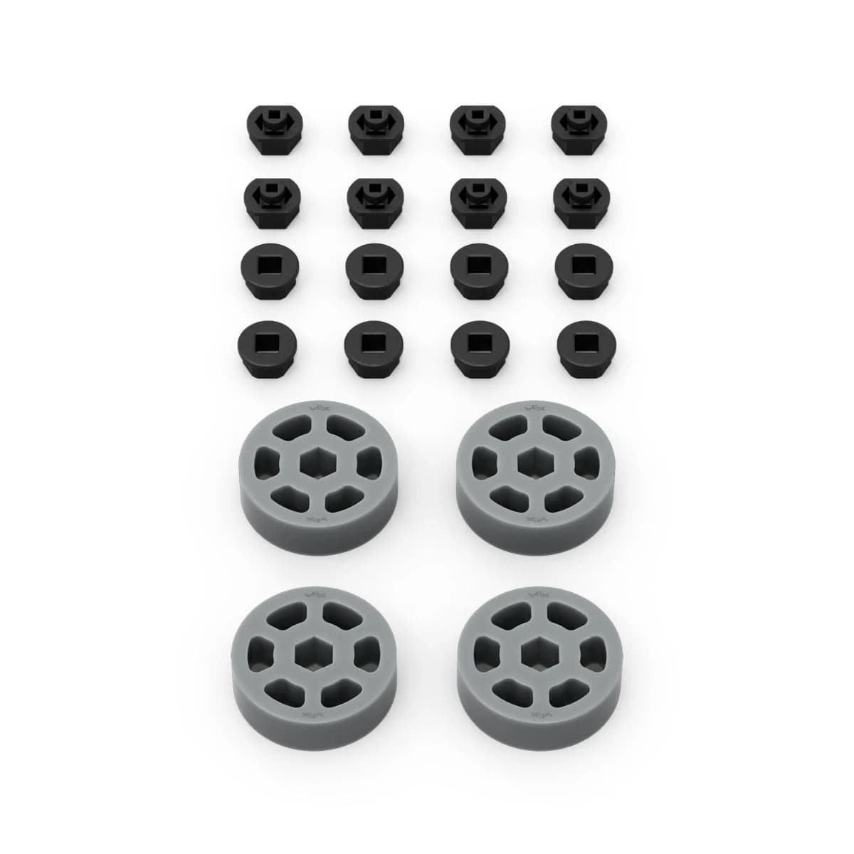Compression Wheel 4-Pack Kit (1.625" OD x 1/2" WD, 1/2" Hex Bore, 40A)