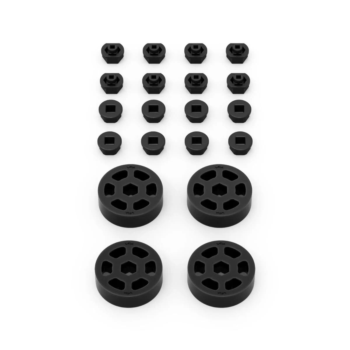 Compression Wheel 4-Pack Kit (1.625" OD x 1/2" WD, 1/2" Hex Bore, 60A)