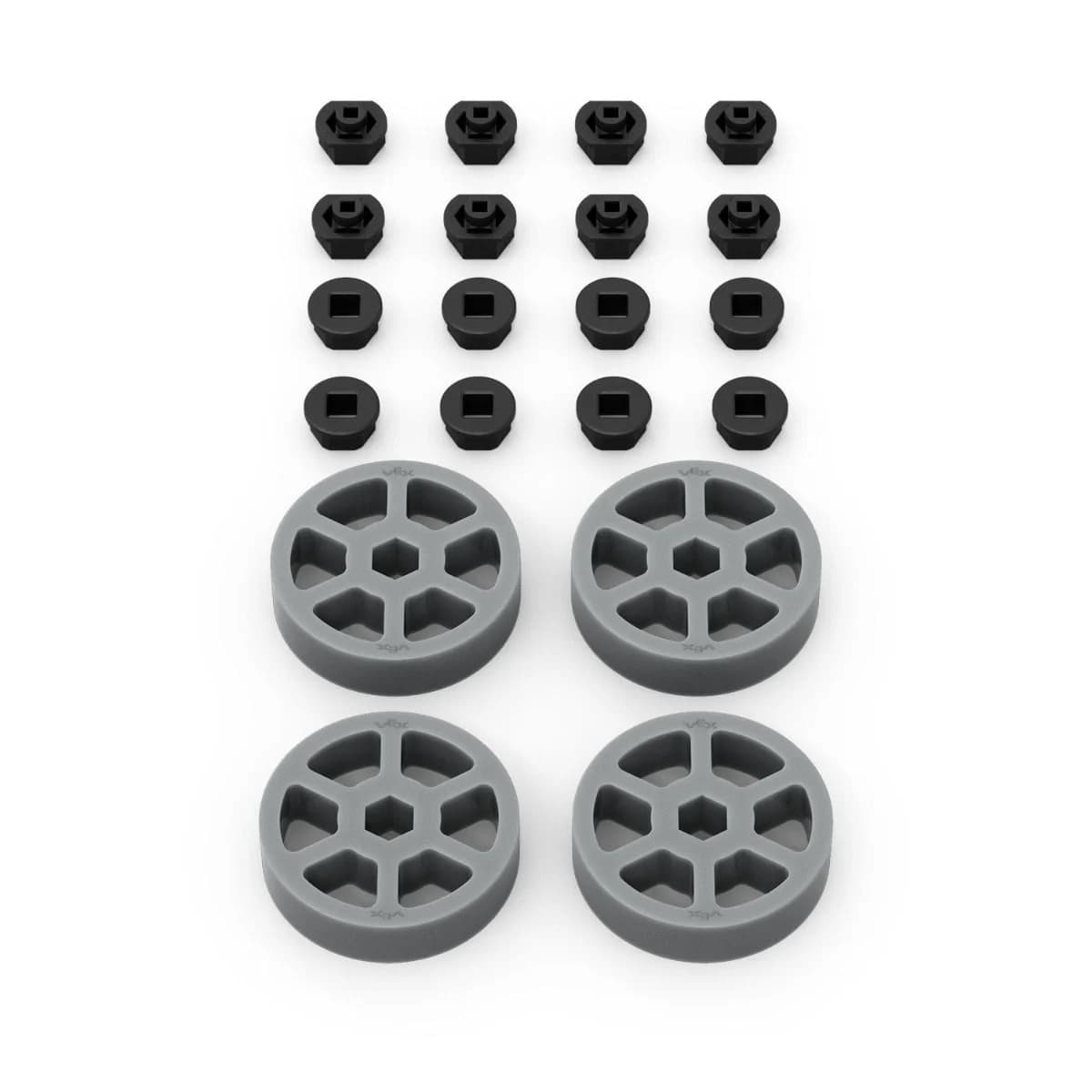 Compression Wheel 4-Pack Kit (2" OD x 1/2" WD, 1/2" Hex Bore, 40A)