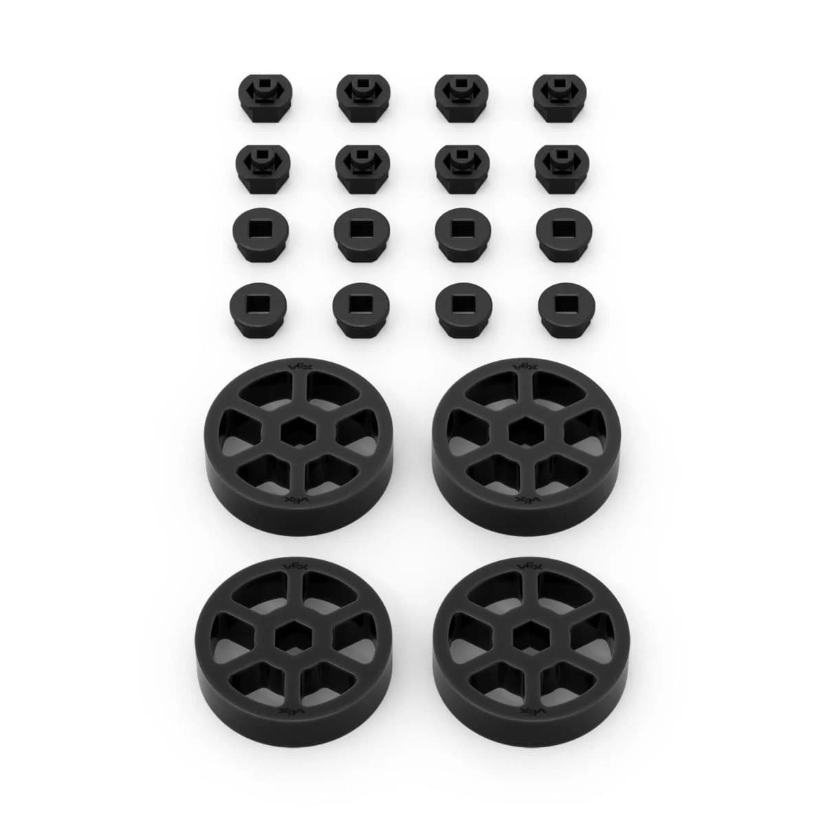 Compression Wheel 4-Pack Kit (2" OD x 1/2" WD, 1/2" Hex Bore, 60A)
